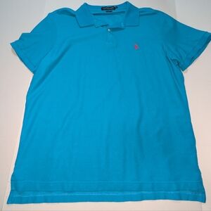 U.S Polo Soft Knit Aqua Men's Golf Polo Shirt